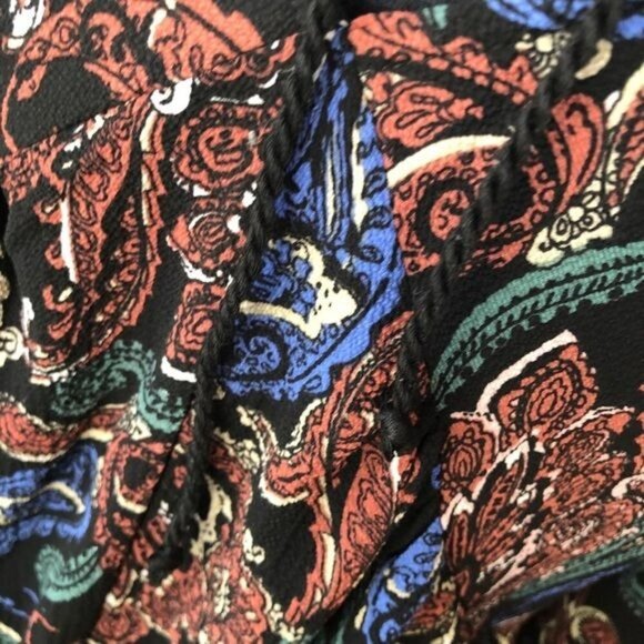 Umgee Boho Paisley Peasant Tunic Rust/Blue Size S - Picture 10 of 12